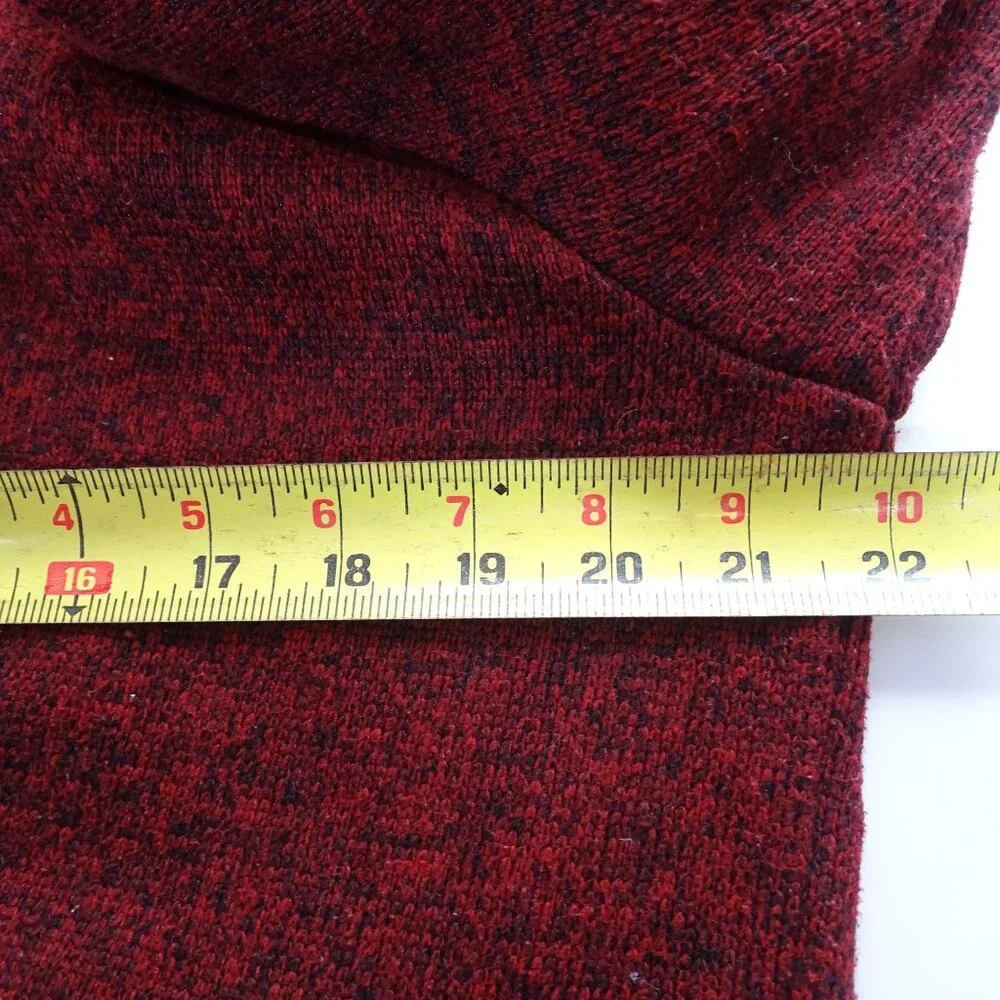 Orvis Men Red Gray Full Zip Knit Jacket Size M Elbow Patches High Collar Outdoor